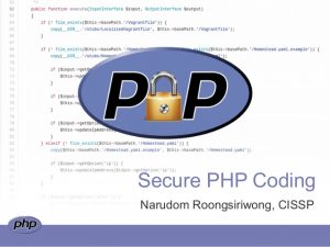 Secure Coding with PHP
